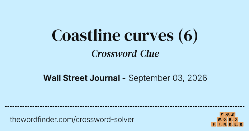 Coastline curves crossword clue image