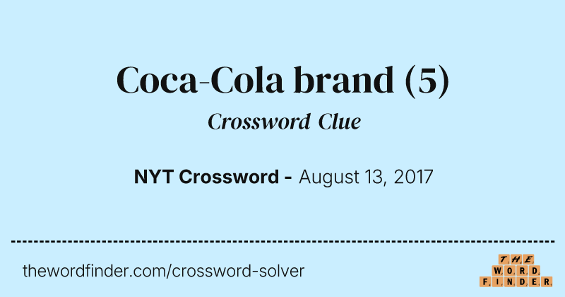 Coca-Cola brand crossword clue image