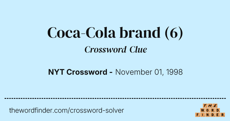Coca-Cola brand crossword clue image