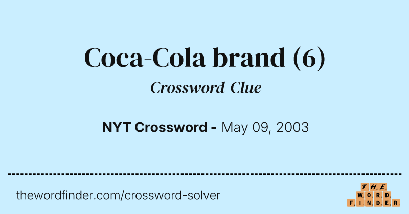 Coca-Cola brand crossword clue image