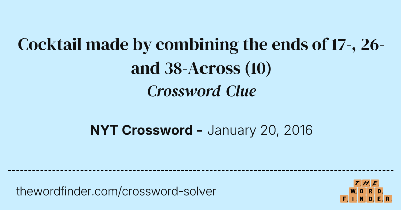 Cocktail made by combining the ends of 17-, 26- and 38-Across crossword clue image