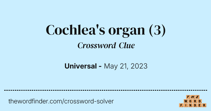 Cochlea's organ crossword clue image