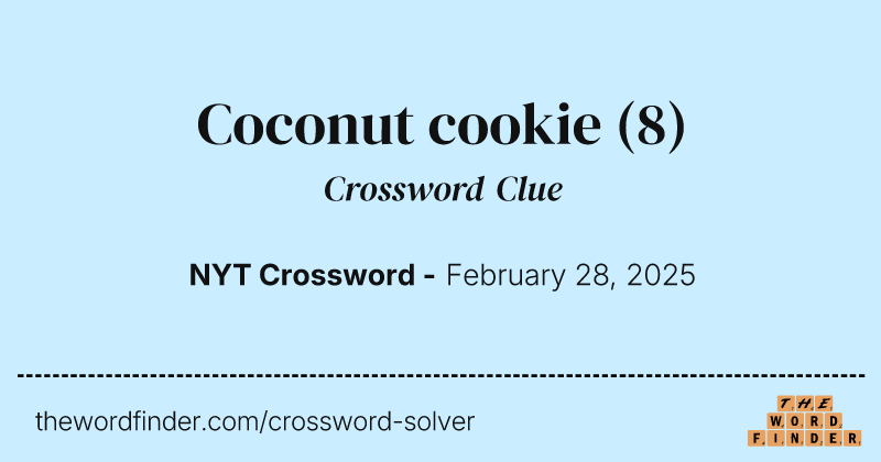 Coconut cookie crossword clue image