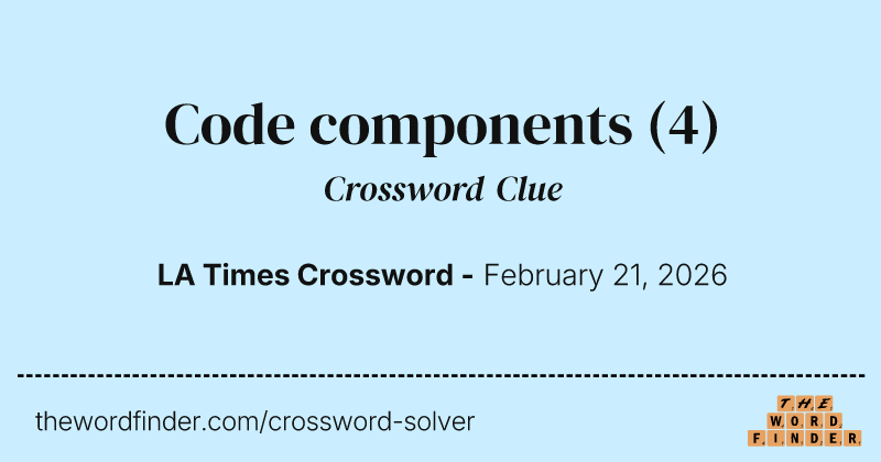 Code components crossword clue image