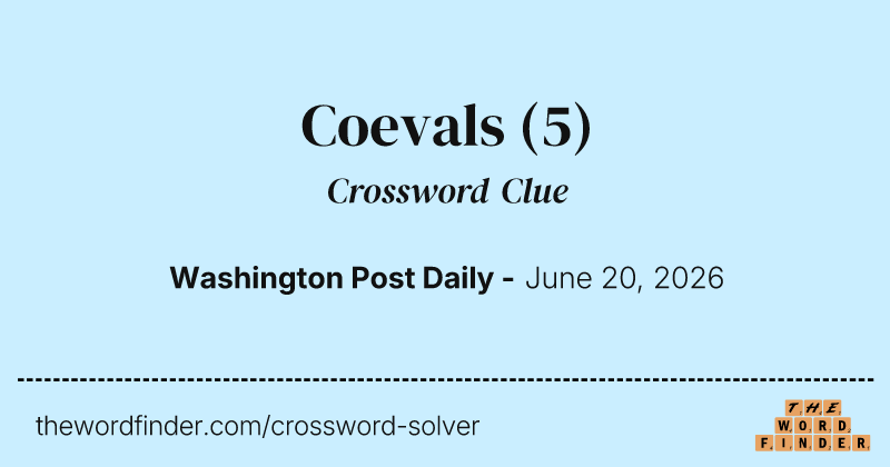 Coevals crossword clue image