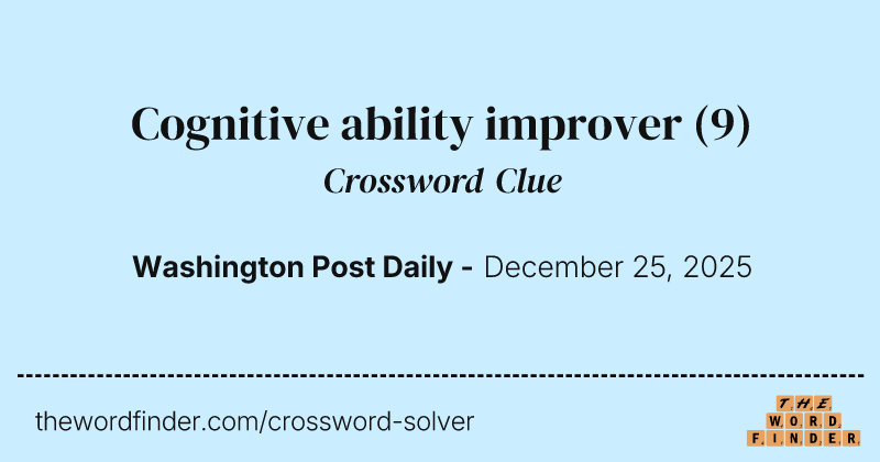 Cognitive ability improver crossword clue image