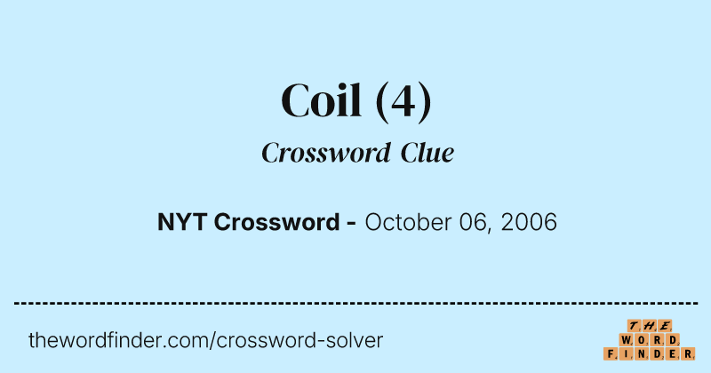 Coil crossword clue image