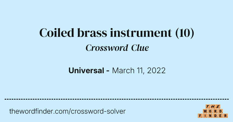 Coiled brass instrument crossword clue image