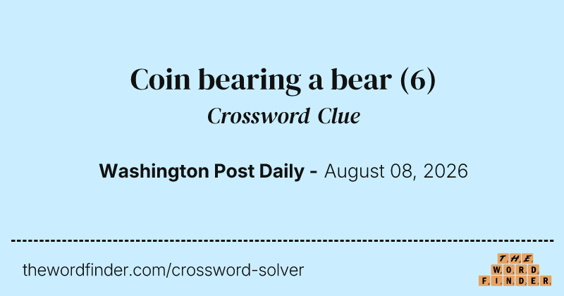Coin bearing a bear crossword clue image