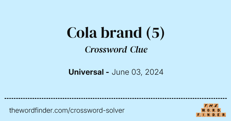 Cola brand crossword clue image