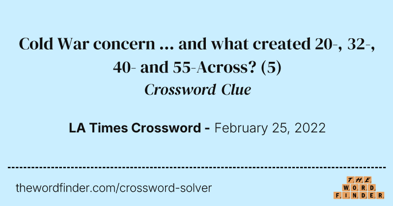 Cold War concern ... and what created 20-, 32-, 40- and 55-Across? crossword clue image