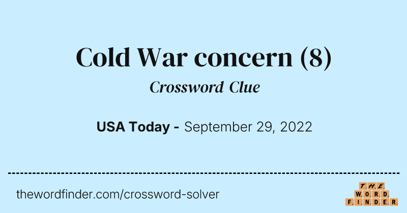 Cold War concern crossword clue image