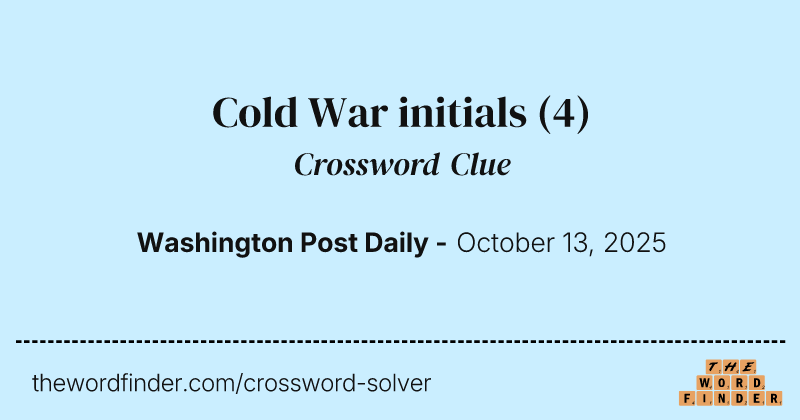 Cold War initials crossword clue image