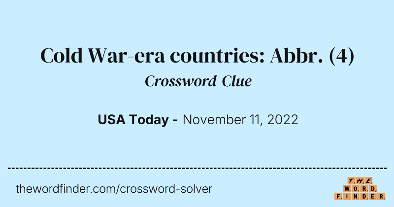 Cold War-era countries: Abbr. crossword clue image