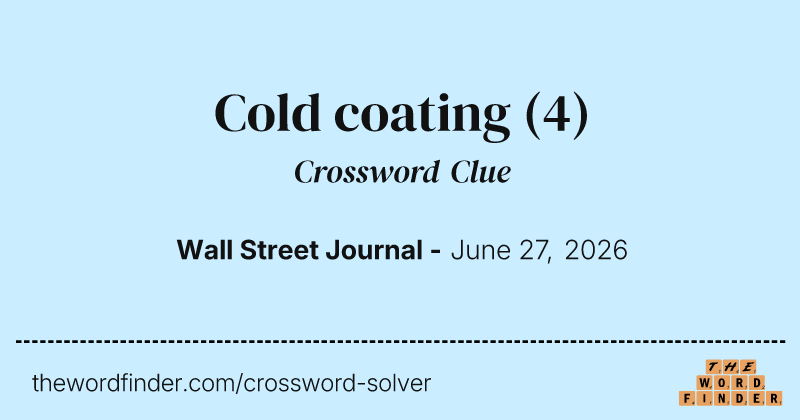 Cold coating crossword clue image
