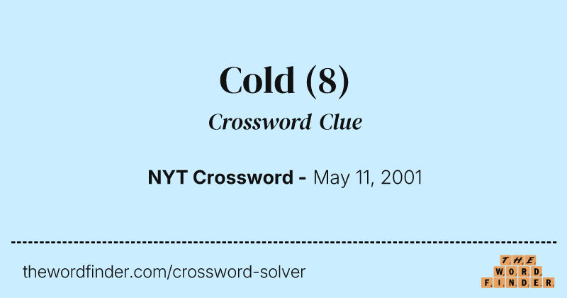 Cold crossword clue image