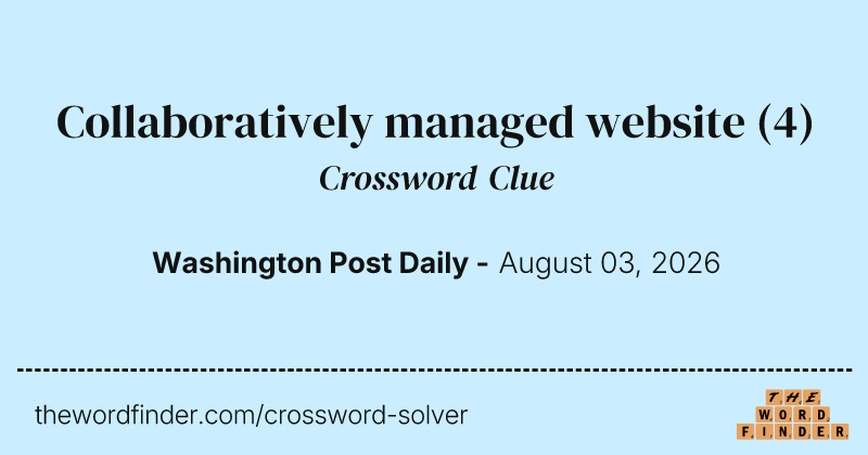 Collaboratively managed website crossword clue image