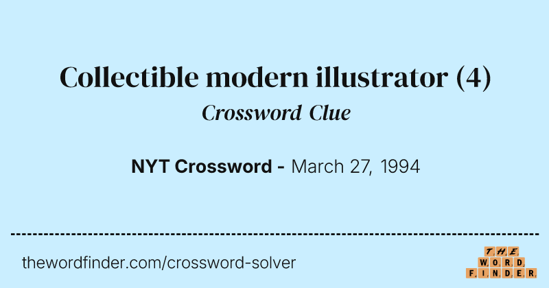 Collectible modern illustrator crossword clue image