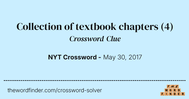 Collection of textbook chapters crossword clue image