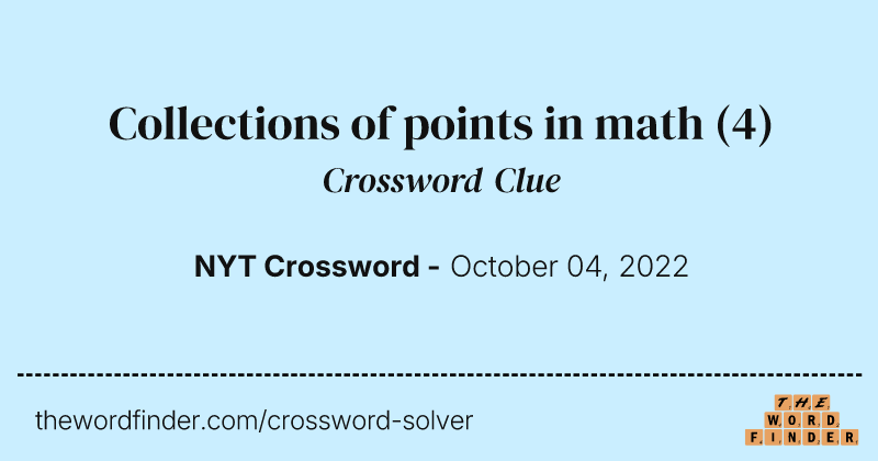 Collections of points in math crossword clue image
