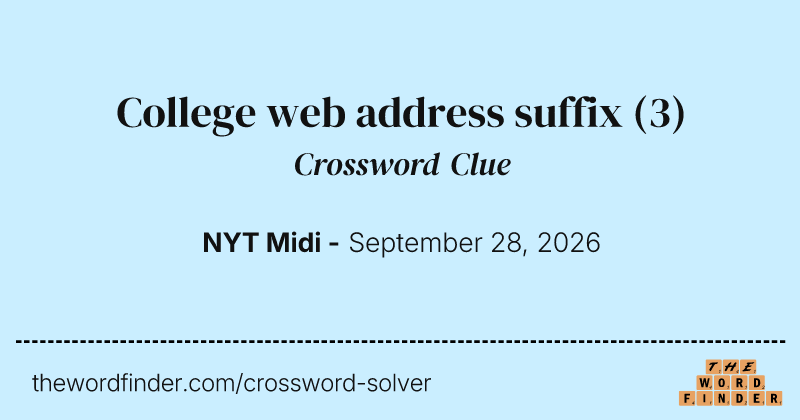 College web address suffix crossword clue image