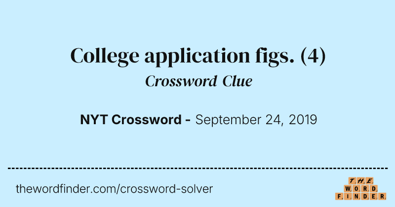 College application figs. crossword clue image