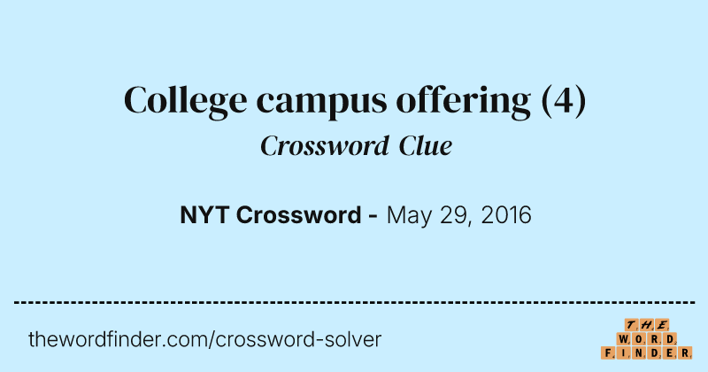 College campus offering crossword clue image