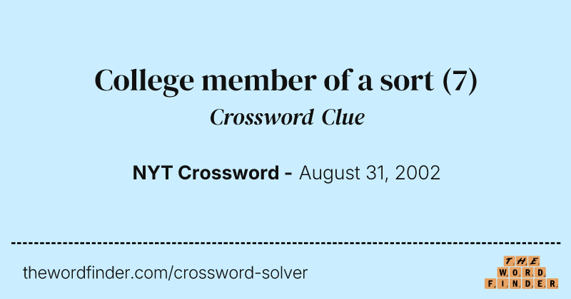 College member of a sort crossword clue image