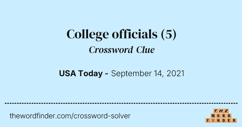 College officials crossword clue image