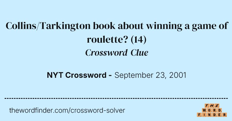 Collins/Tarkington book about winning a game of roulette? crossword clue image