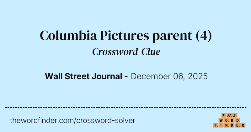 Columbia Pictures parent crossword clue image