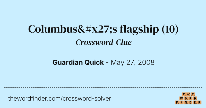 Columbus's flagship crossword clue image