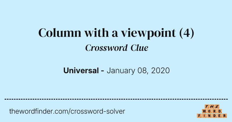 Column with a viewpoint crossword clue image