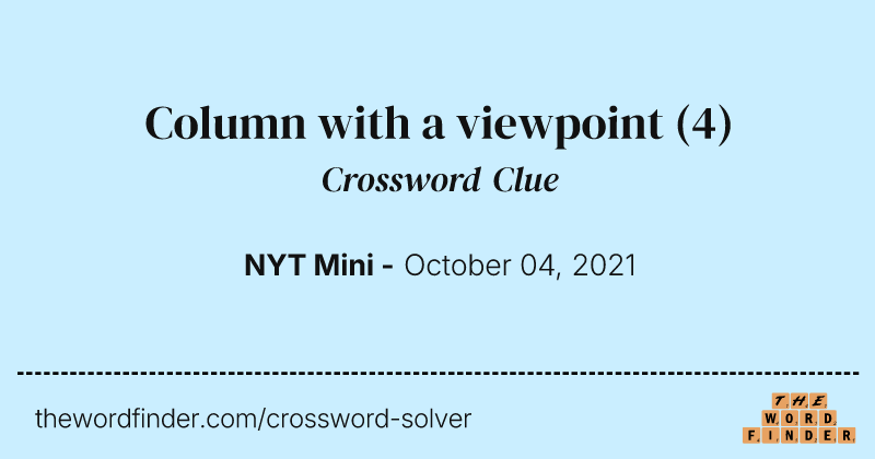 Column with a viewpoint crossword clue image