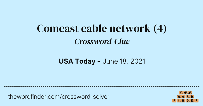 Comcast cable network crossword clue image