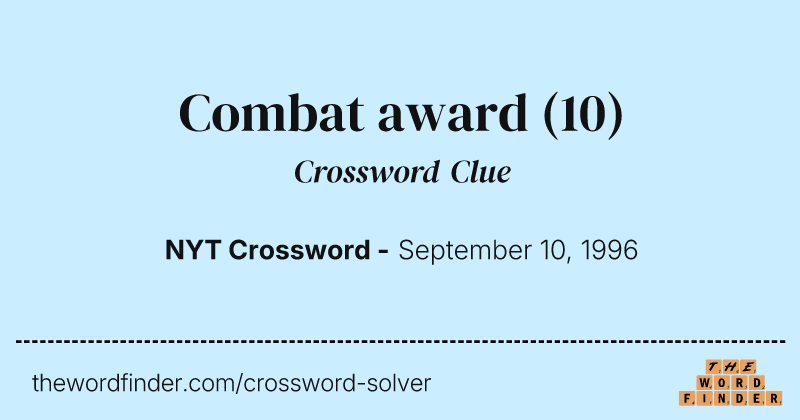 Combat award crossword clue image