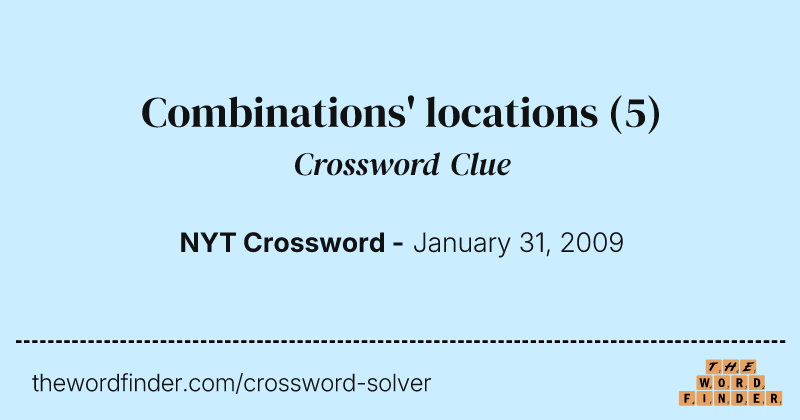 Combinations' locations crossword clue image
