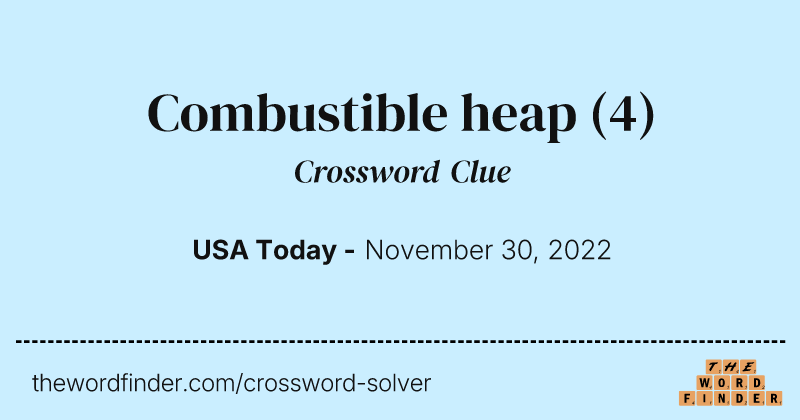 Combustible heap crossword clue image