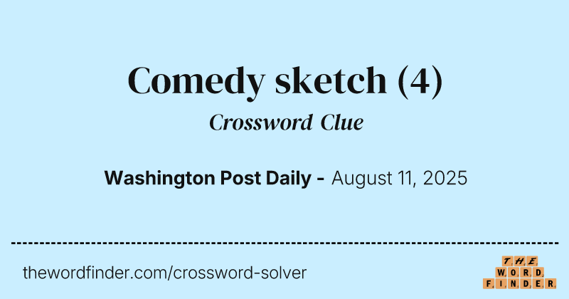 Comedy sketch crossword clue image