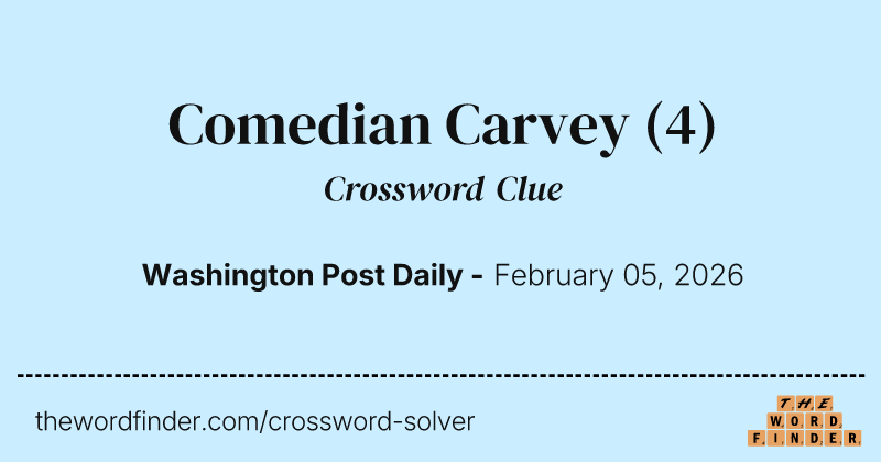 Comedian Carvey crossword clue image
