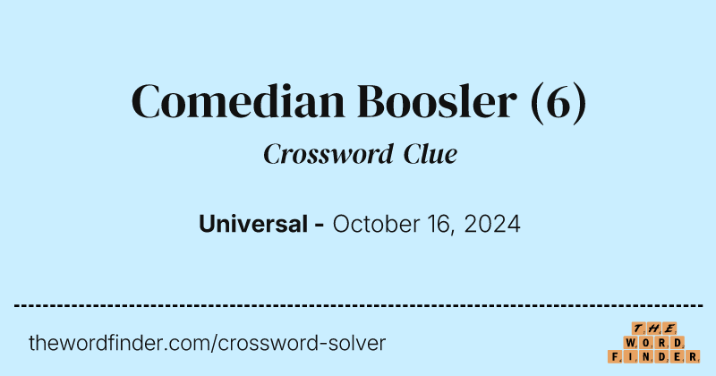 Comedian Boosler crossword clue image