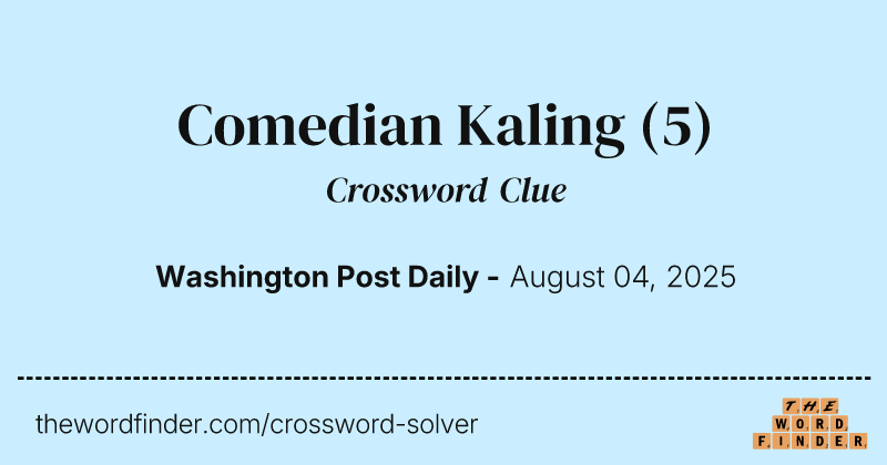 Comedian Kaling crossword clue image