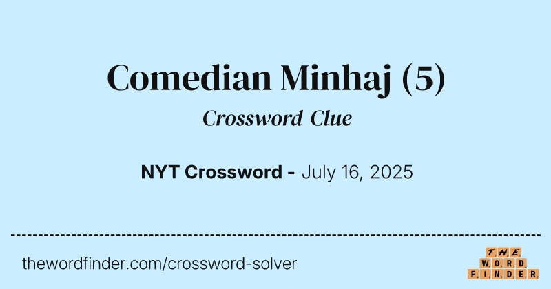 Comedian Minhaj crossword clue image