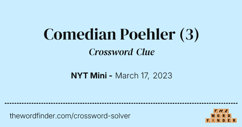 Comedian Poehler crossword clue image