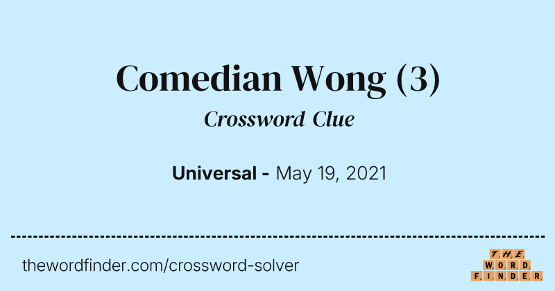 Comedian Wong crossword clue image