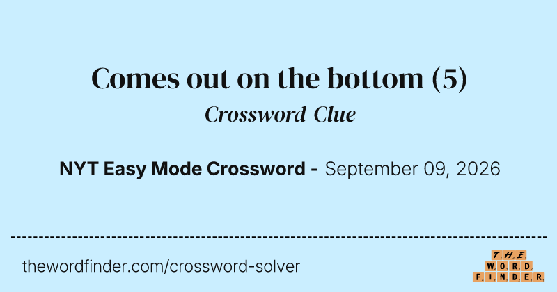 Comes out on the bottom crossword clue image