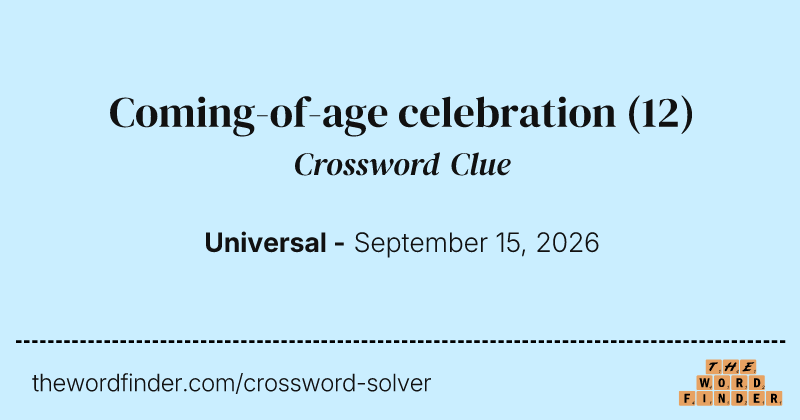 Coming-of-age celebration crossword clue image