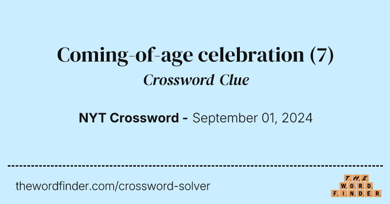 Coming-of-age celebration crossword clue image