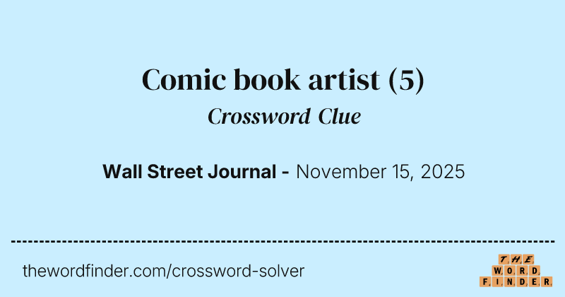 Comic book artist crossword clue image