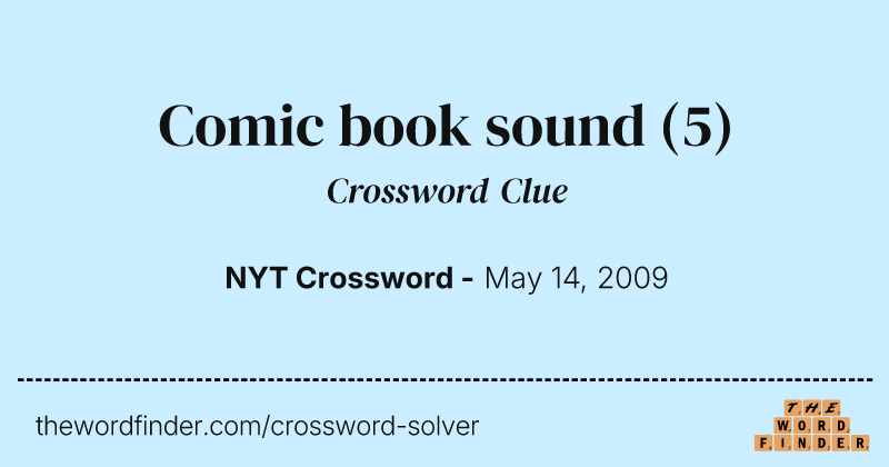 Comic book sound crossword clue image